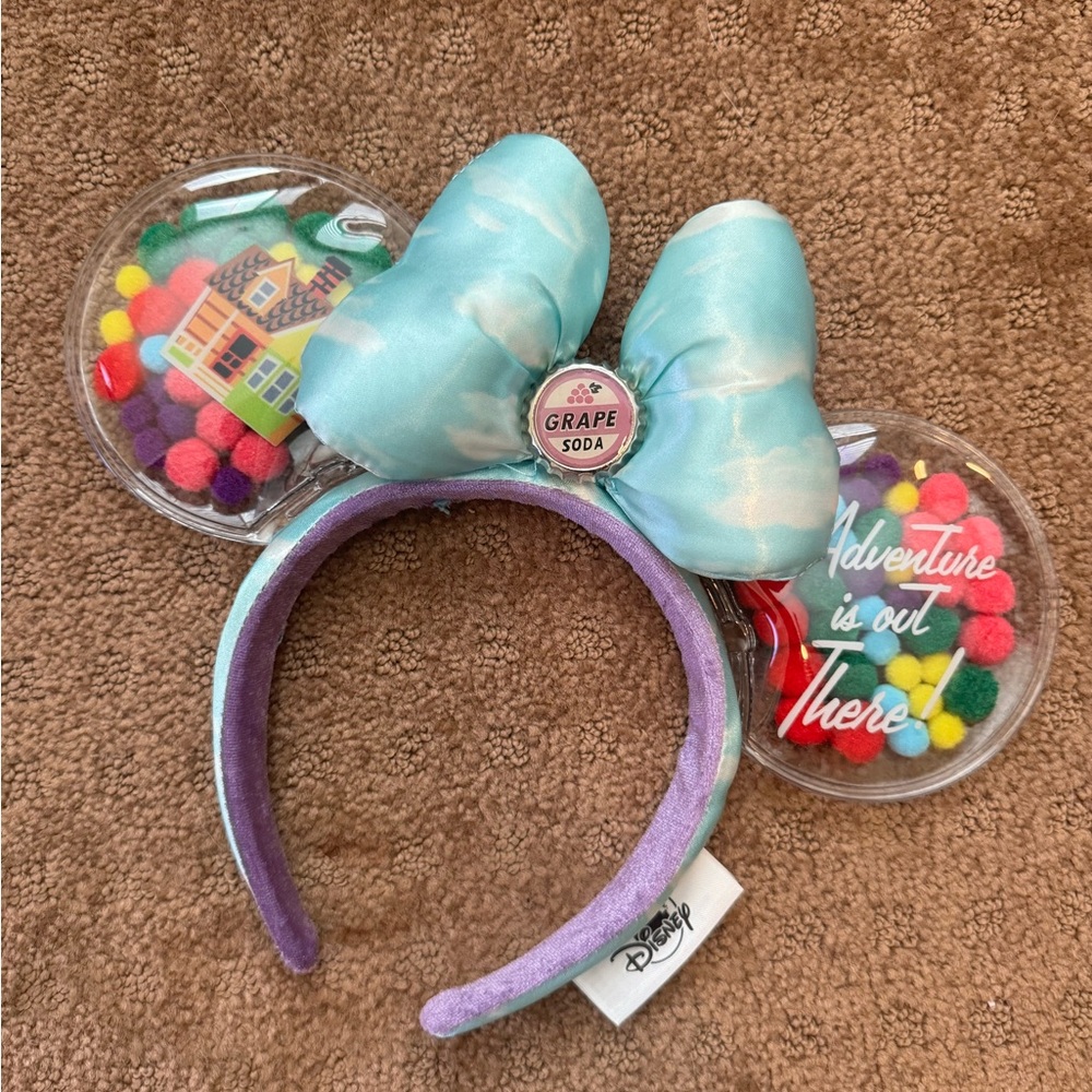 Disney Up Grape Soda Pop Balloons Minnie Mickey Ears Headband